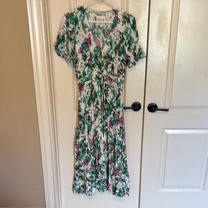 Floral Maxi Dress - Green and Purple